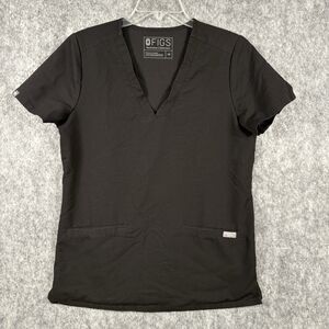 FIGS Scrubs Casma Top Women's Black  FW1100 Stretch Size XS Medical Nurse Doctor